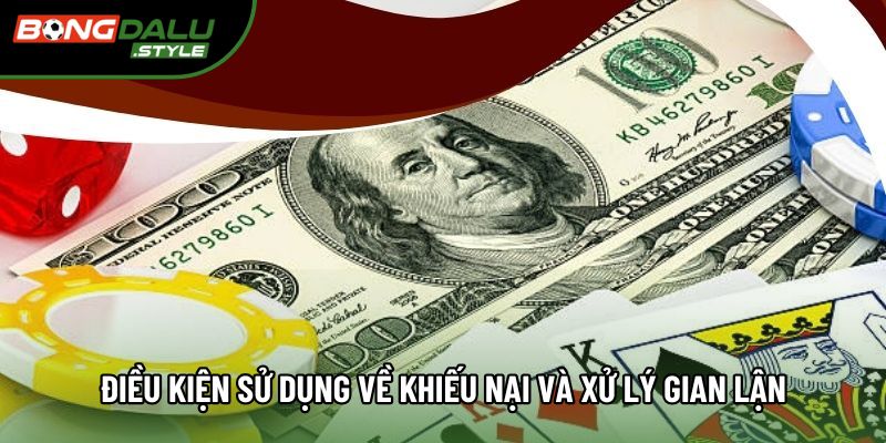 Điều khoản sử dụng về khiếu nại và xử lý gian lận